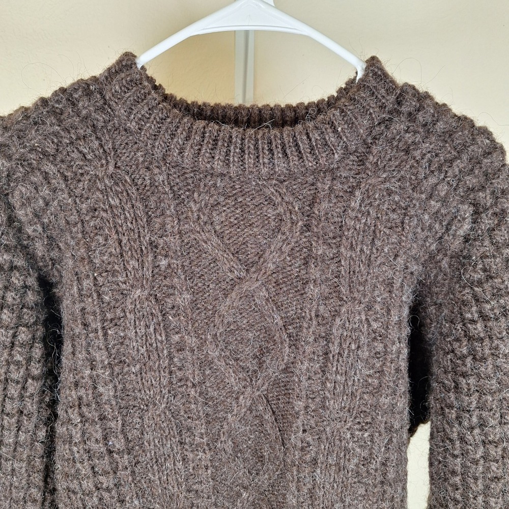 Orvis Vtg Wool Fisherman Sweater Diamond Cable Knit Ultra Heavy Chunky XL - Picture 2 of 7